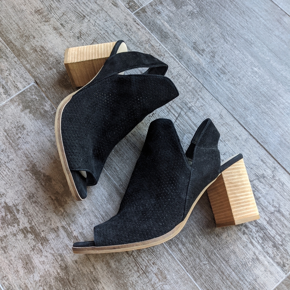 COLE HAAN Callista Open Toe Suede Booties